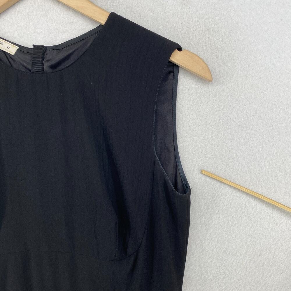PRADA MILANO Dress 42 S Silk Blend Sheath Sleeveless Career Workwear Black - Picture 14 of 15